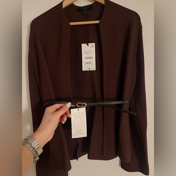 Zara Elegant Brown Knitted Women's Jacket - Picture 7 of 10